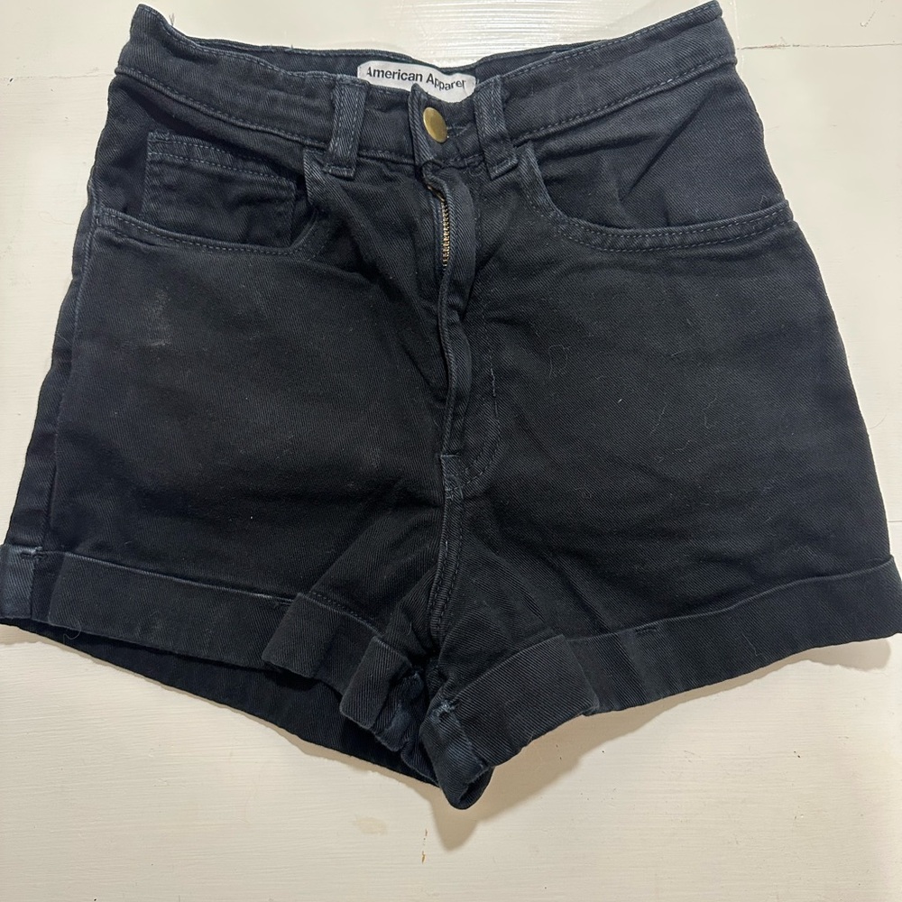American Apparel Black Jean Shorts